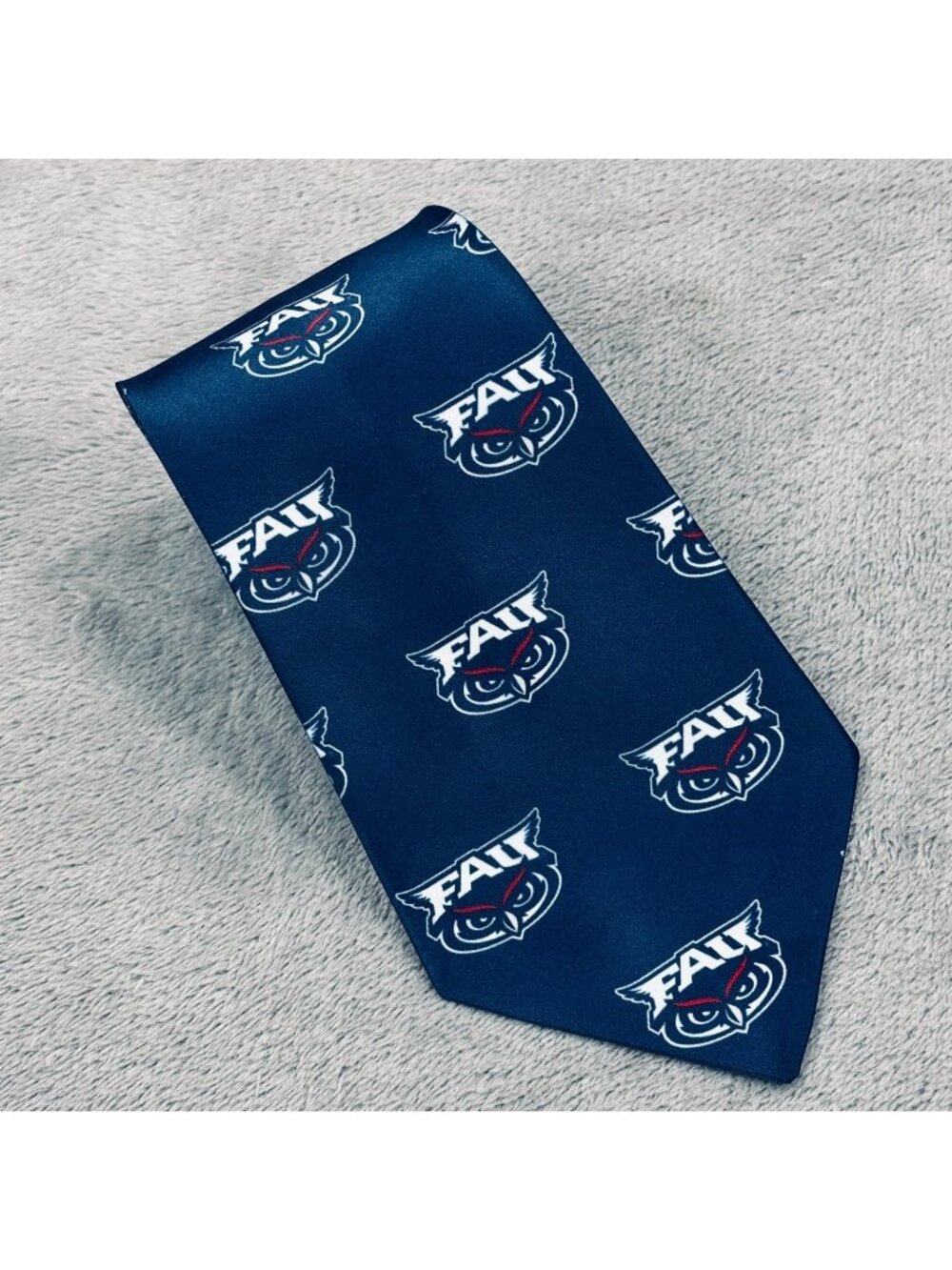 NCAA Florida Atlantic Owls Football Necktie Mens Classic 3.5'' 54'' Blue Printed